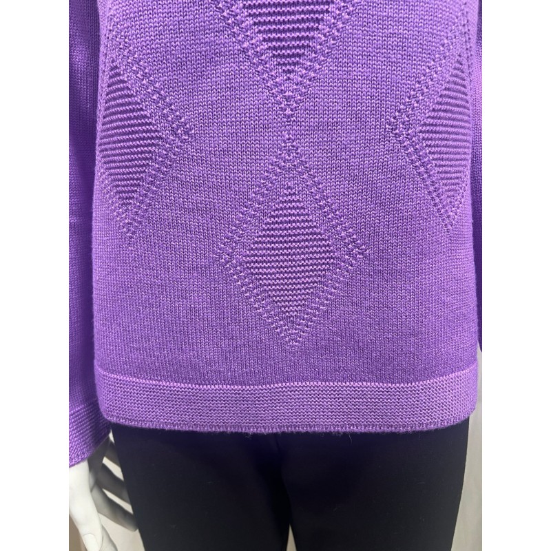 Pullover donna collo alto viola - Dieffe Tricot