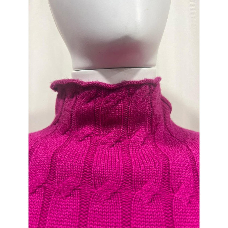Maglione donna collo a imbuto fuxsia - Dieffe Tricot