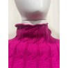 Maglione donna collo a imbuto fuxsia - Dieffe Tricot