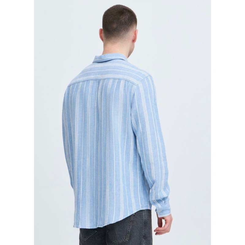 Camicia a righe bianca e celeste