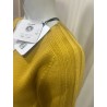 Maglione donna collo a V senape - Dieffe Tricot