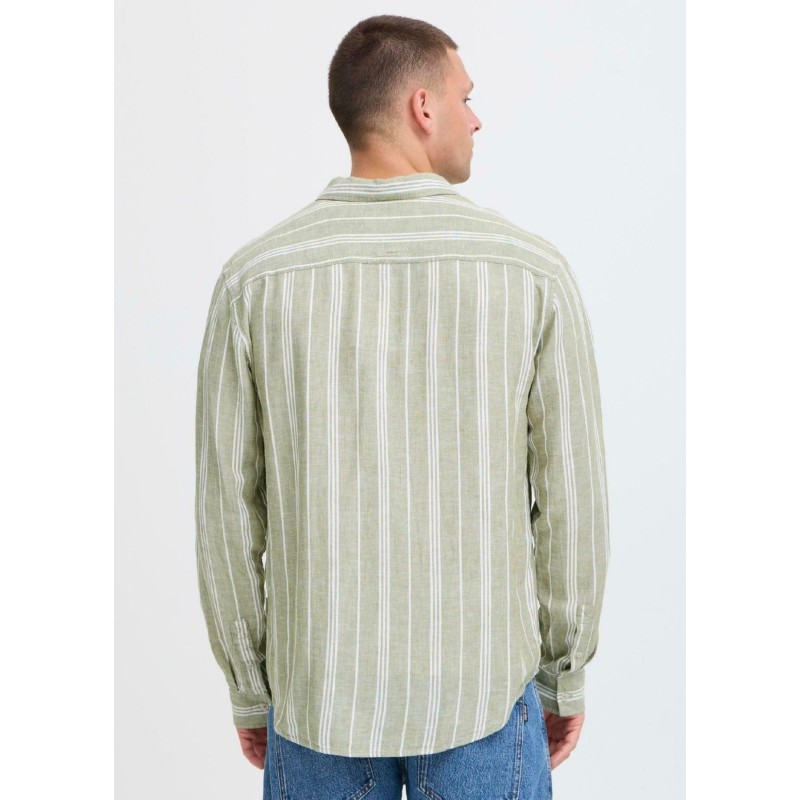 Camicia a righe bianca e verde