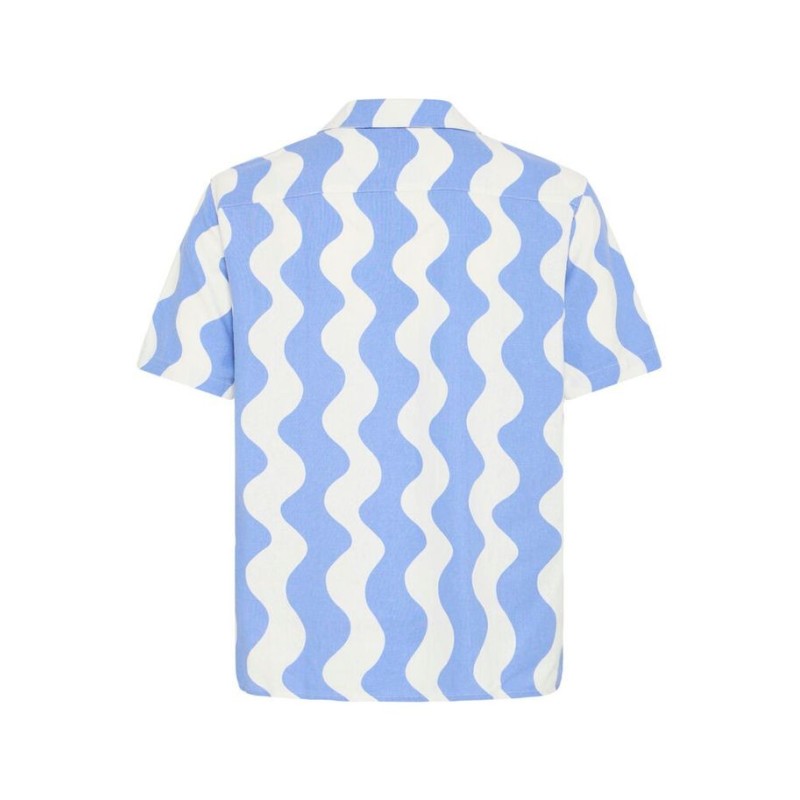 Camicia a fantasia bianca e celeste