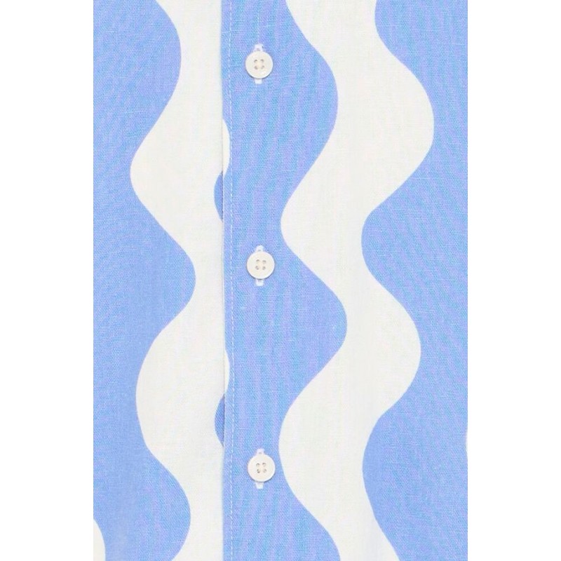 Camicia a fantasia bianca e celeste