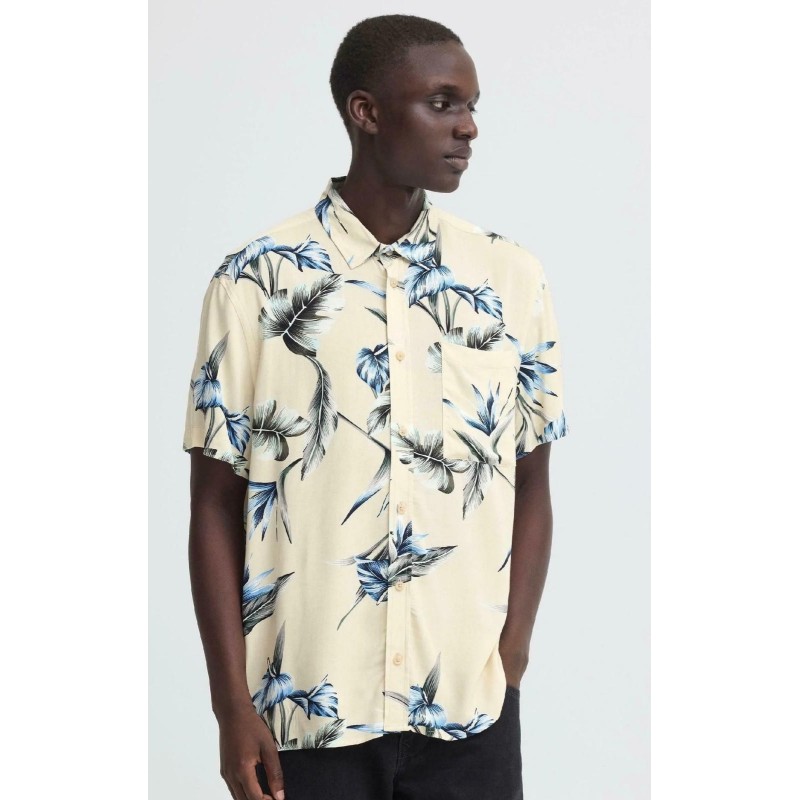 Camicia a fantasia con foglie