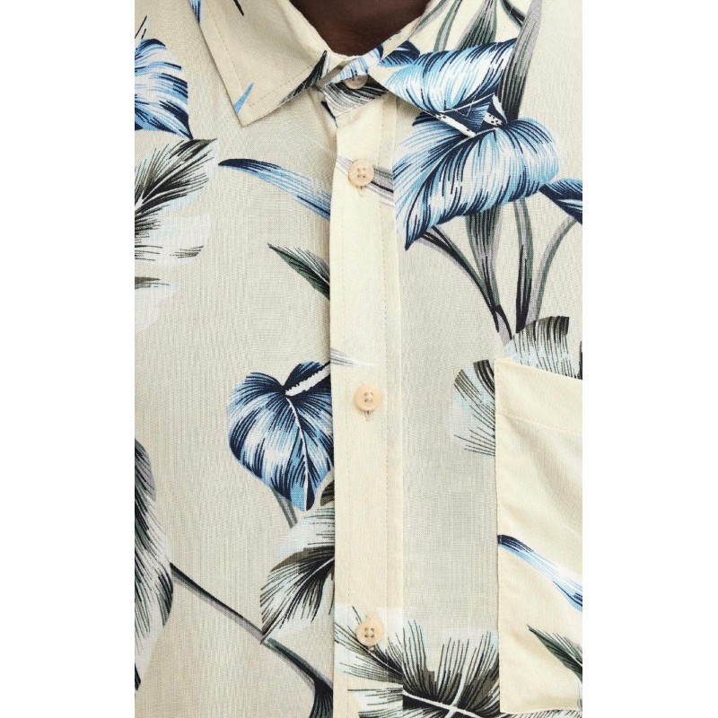 Camicia a fantasia con foglie