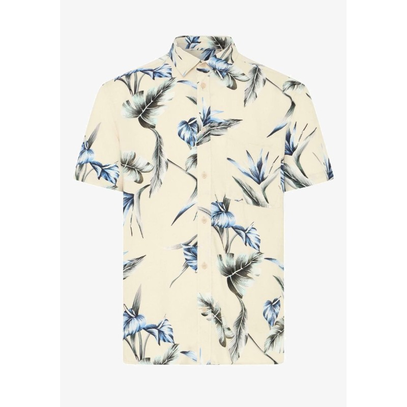 Camicia a fantasia con foglie