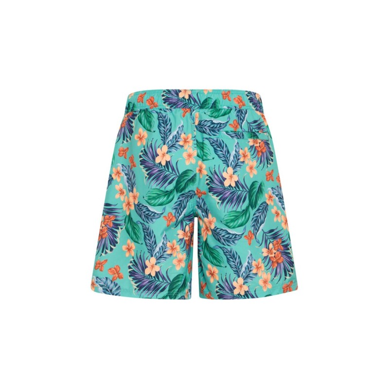 Turquoise floral swim shorts – Dieffe Tricot